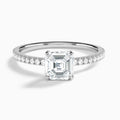 Asscher Luxe Valentina Pavé Lab Grown Diamond Engagement Ring In Platinum - Lucenjuri