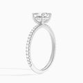 Asscher Luxe Valentina Pavé Lab Grown Diamond Engagement Ring In Platinum, Angle View