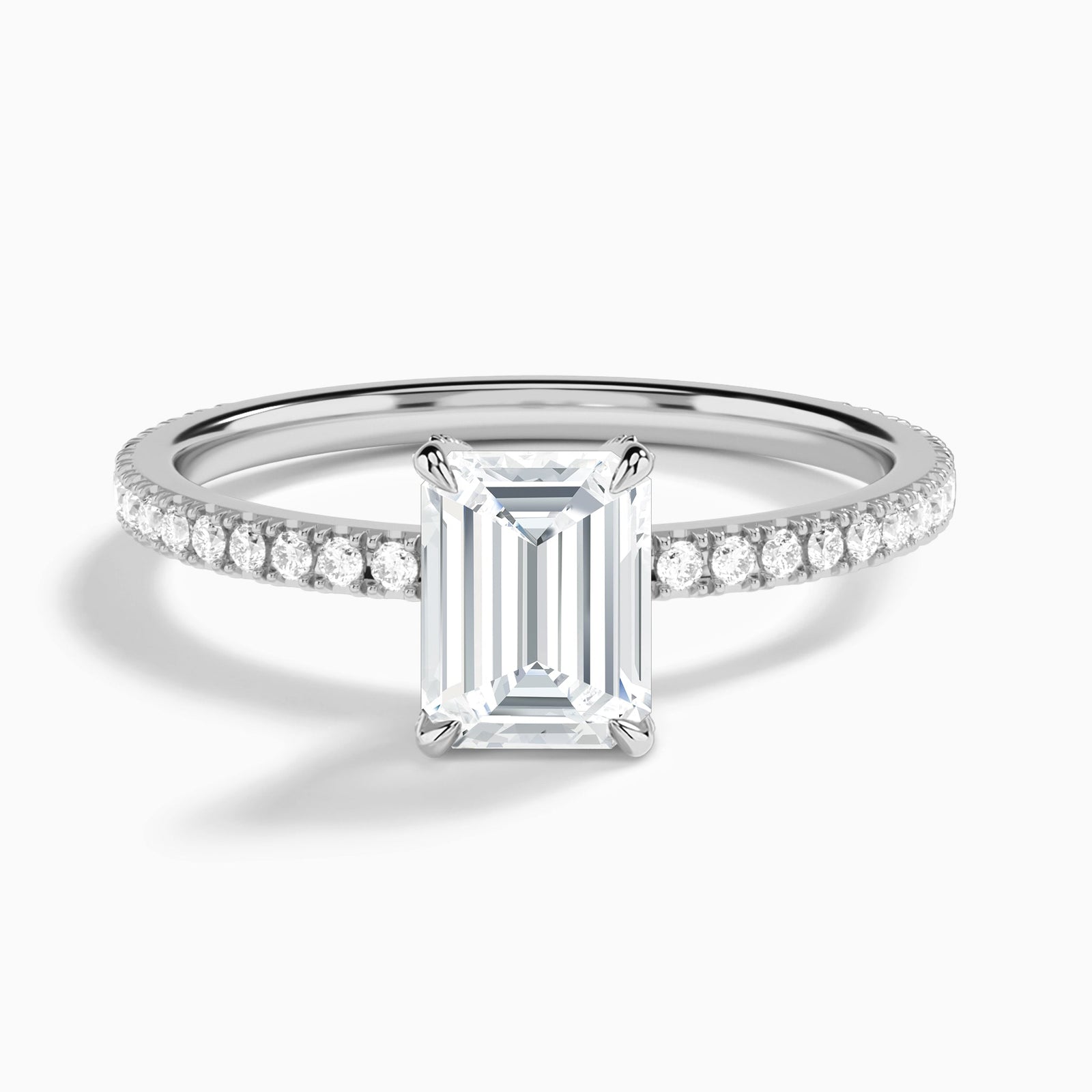 Emerald Luxe Valentina Pavé Lab Grown Diamond Engagement Ring In Platinum - Lucenjuri