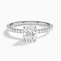 Oval Luxe Valentina Pavé Lab Grown Diamond Engagement Ring In Platinum - Lucenjuri