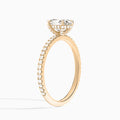 Oval Luxe Valentina Pavé Lab Diamond Engagement Ring In 14K Rose Gold, Angle View