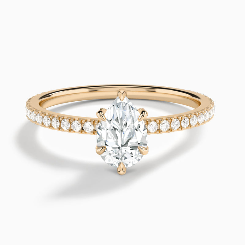 Pear Luxe Valentina Pavé Lab Diamond Engagement Ring In 14K Rose Gold - Lucenjuri