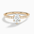 Pear Luxe Valentina Pavé Lab Diamond Engagement Ring In 14K Rose Gold - Lucenjuri