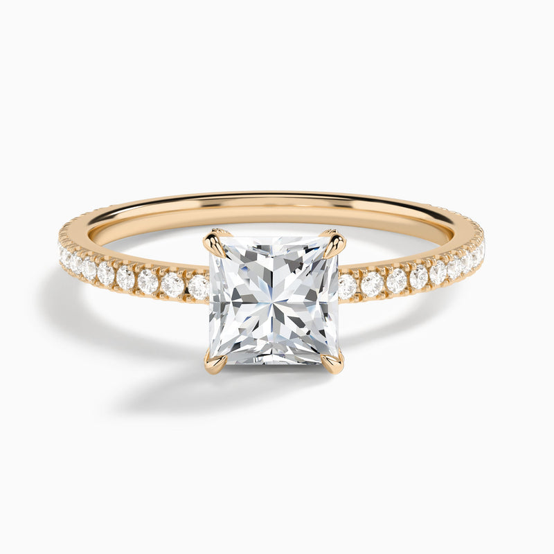 Princess Luxe Valentina Pavé Lab Diamond Engagement Ring In 14K Rose Gold - Lucenjuri