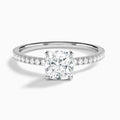Cushion Luxe Valentina Pavé Lab Diamond Engagement Ring In 14K White Gold - Lucenjuri