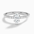 Marquise Luxe Valentina Pavé Lab Diamond Engagement Ring In 18K White Gold - Lucenjuri