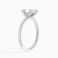 Marquise Luxe Valentina Pavé Lab Diamond Engagement Ring In 18K White Gold, Angle View