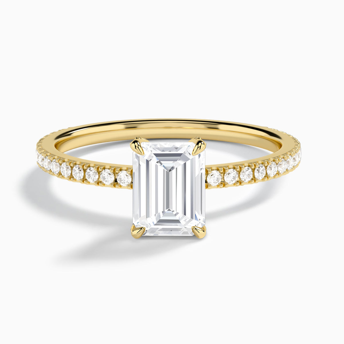 Emerald Luxe Valentina Pavé Lab Diamond Engagement Ring In 18K Yellow Gold - Lucenjuri