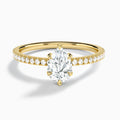 Pear Luxe Valentina Pavé Lab Diamond Engagement Ring In 14K Yellow Gold - Lucenjuri