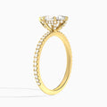 Pear Luxe Valentina Pavé Lab Diamond Engagement Ring In 14K Yellow Gold, Angle View