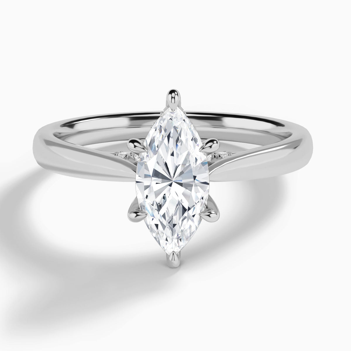 Marquise Ophelia Lab Grown Diamond Engagement Ring In Platinum - Lucenjuri