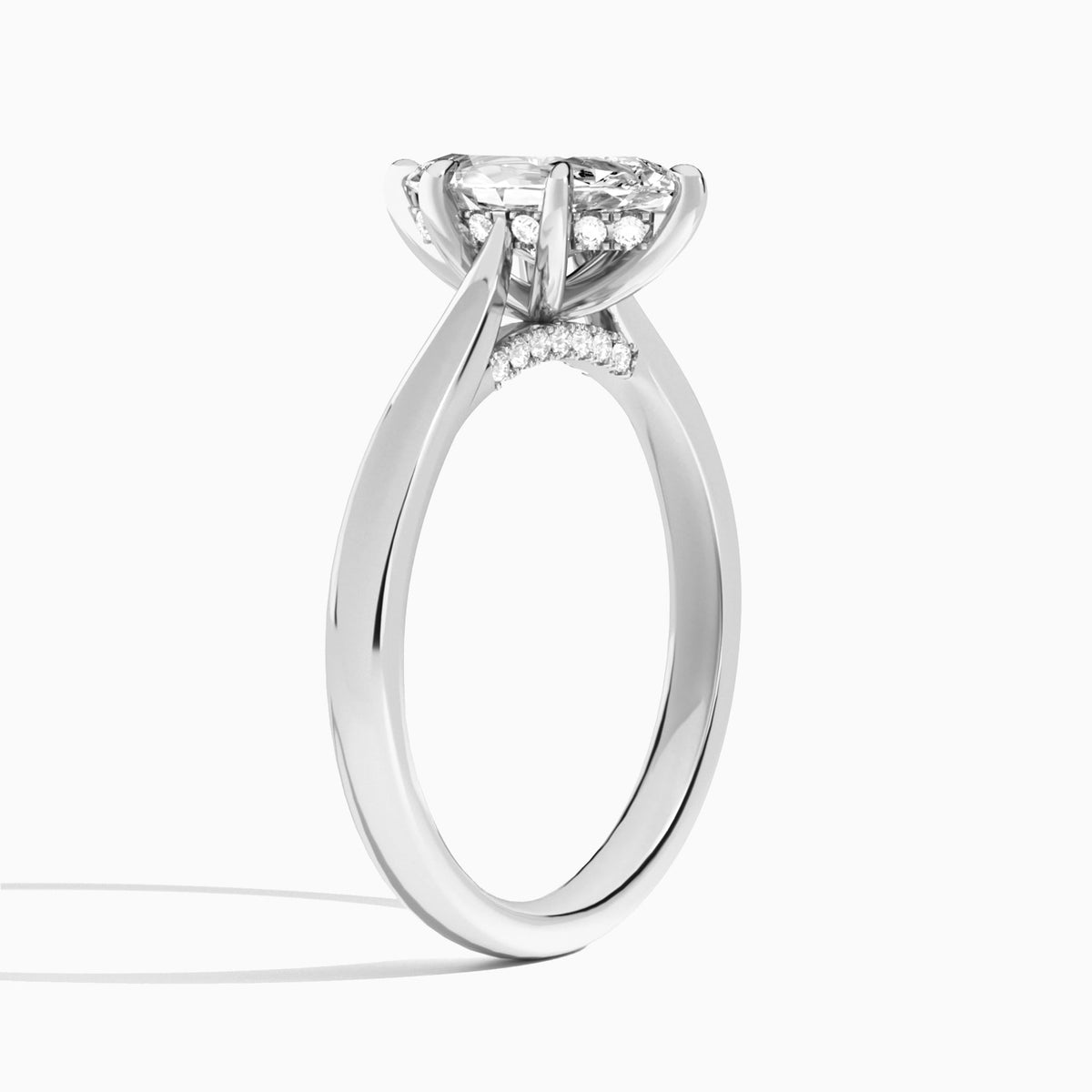 Marquise Ophelia Lab Grown Diamond Engagement Ring In Platinum, Angle View