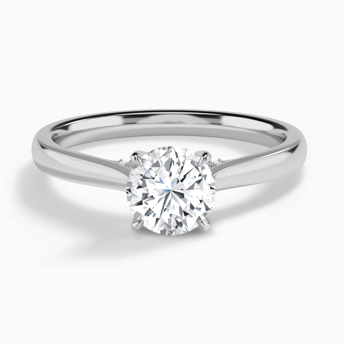 Round Ophelia Lab Grown Diamond Engagement Ring In Platinum - Lucenjuri