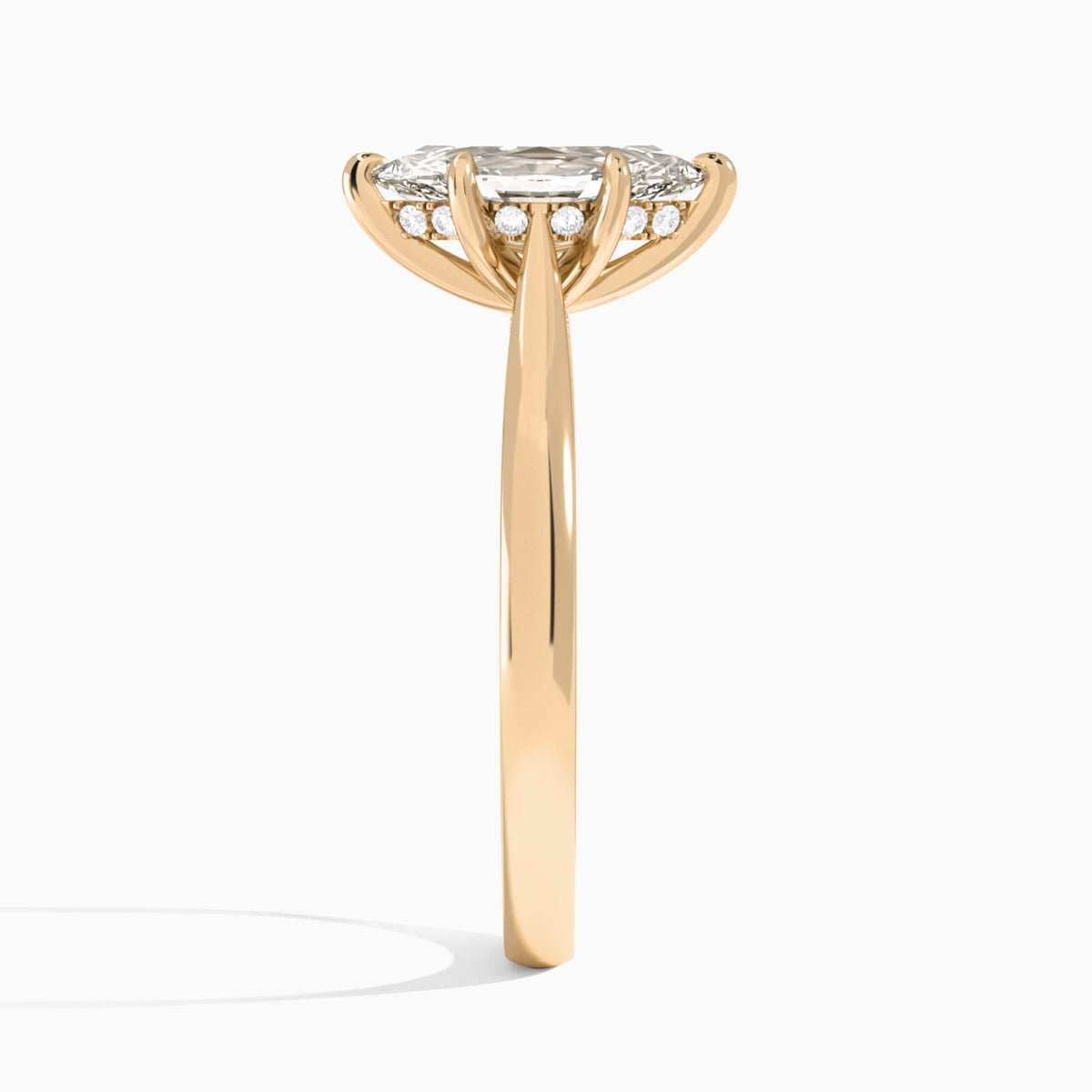 Marquise Ophelia Lab Grown Diamond Engagement Ring In 14K Rose Gold, Side View