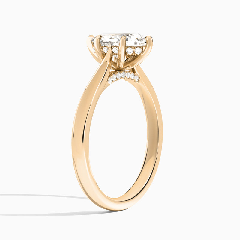 Pear Ophelia Lab Grown Diamond Engagement Ring In 14K Rose Gold, Angle View