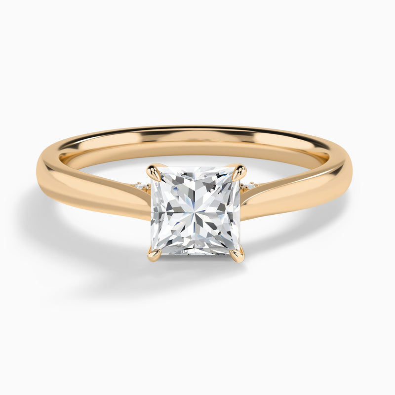Princess Ophelia Lab Grown Diamond Engagement Ring In 14K Rose Gold - Lucenjuri