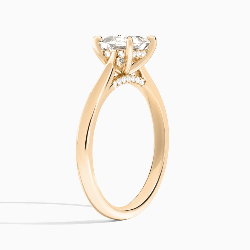 Princess Ophelia Lab Grown Diamond Engagement Ring In 14K Rose Gold, Angle View