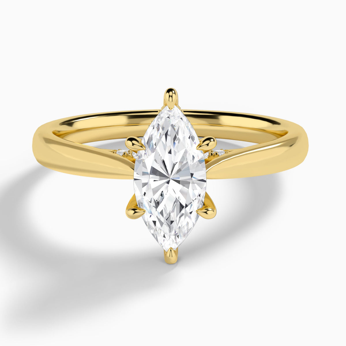 Marquise Ophelia Lab Grown Diamond Engagement Ring In 18K Yellow Gold - Lucenjuri