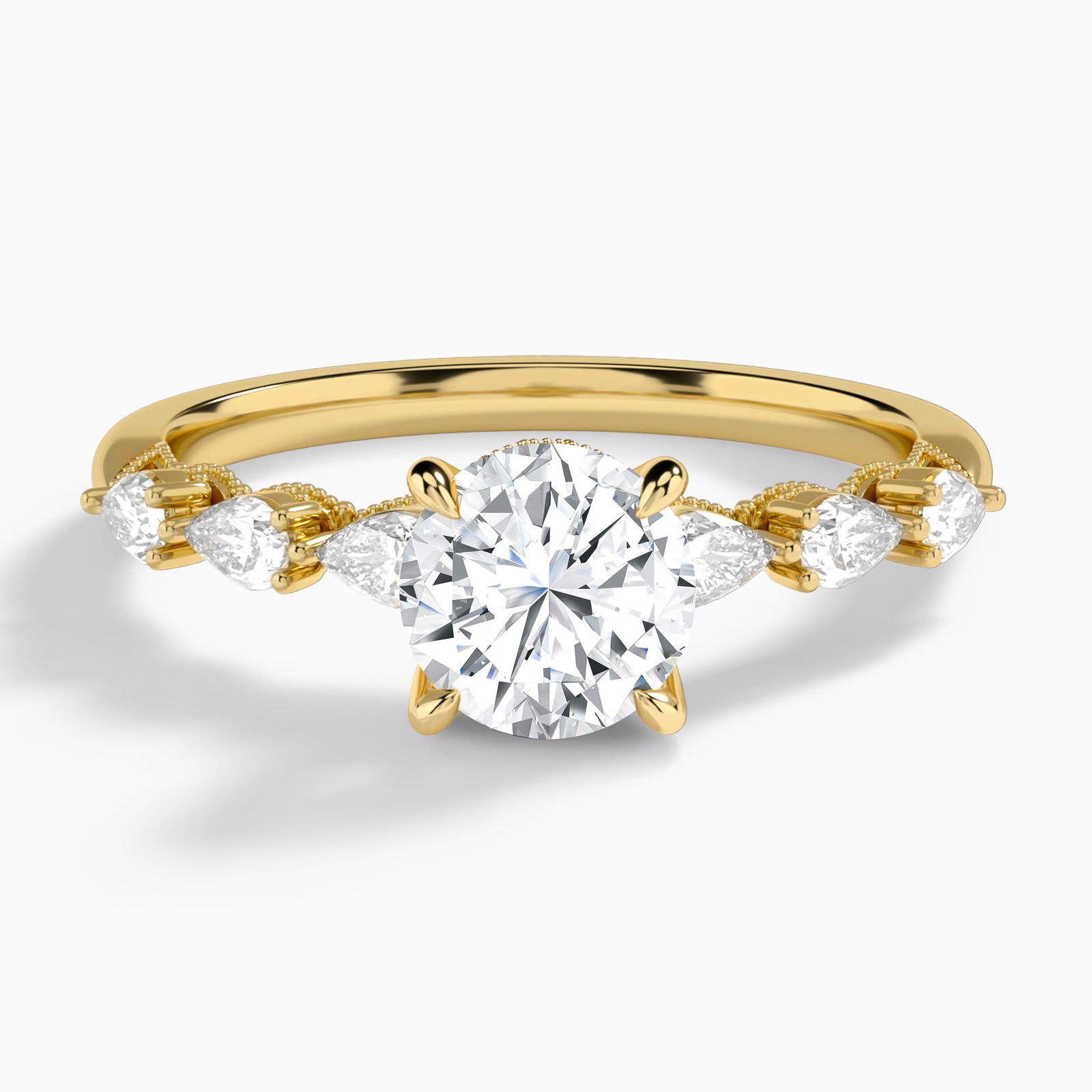 Athena's Crescent Pear Diamond Engagement Ring