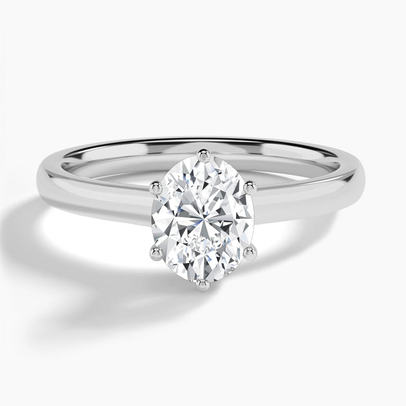 Oval Six-Prong Hidden Halo Lab Diamond Engagement Ring In Platinum - Lucenjuri