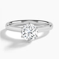 Hidden Halo Six-Prong Diamond Engagement Ring