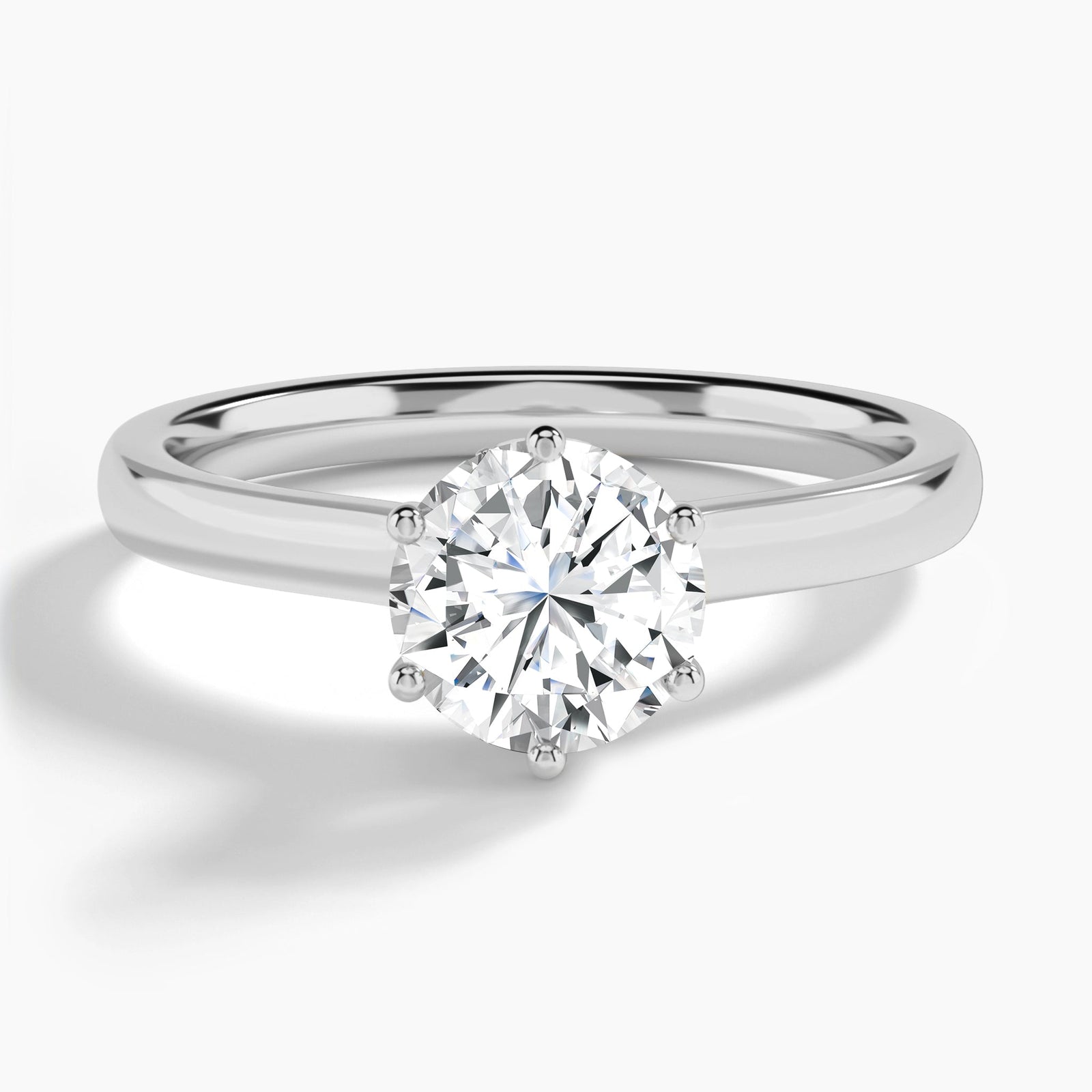 Hidden Halo Six-Prong Diamond Engagement Ring