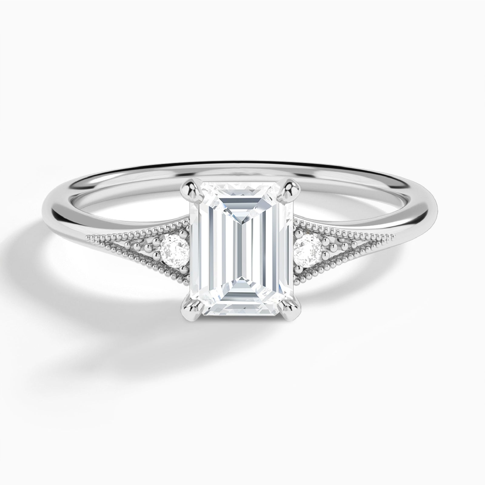 Petite Hudson Milgrain Diamond Engagement Ring