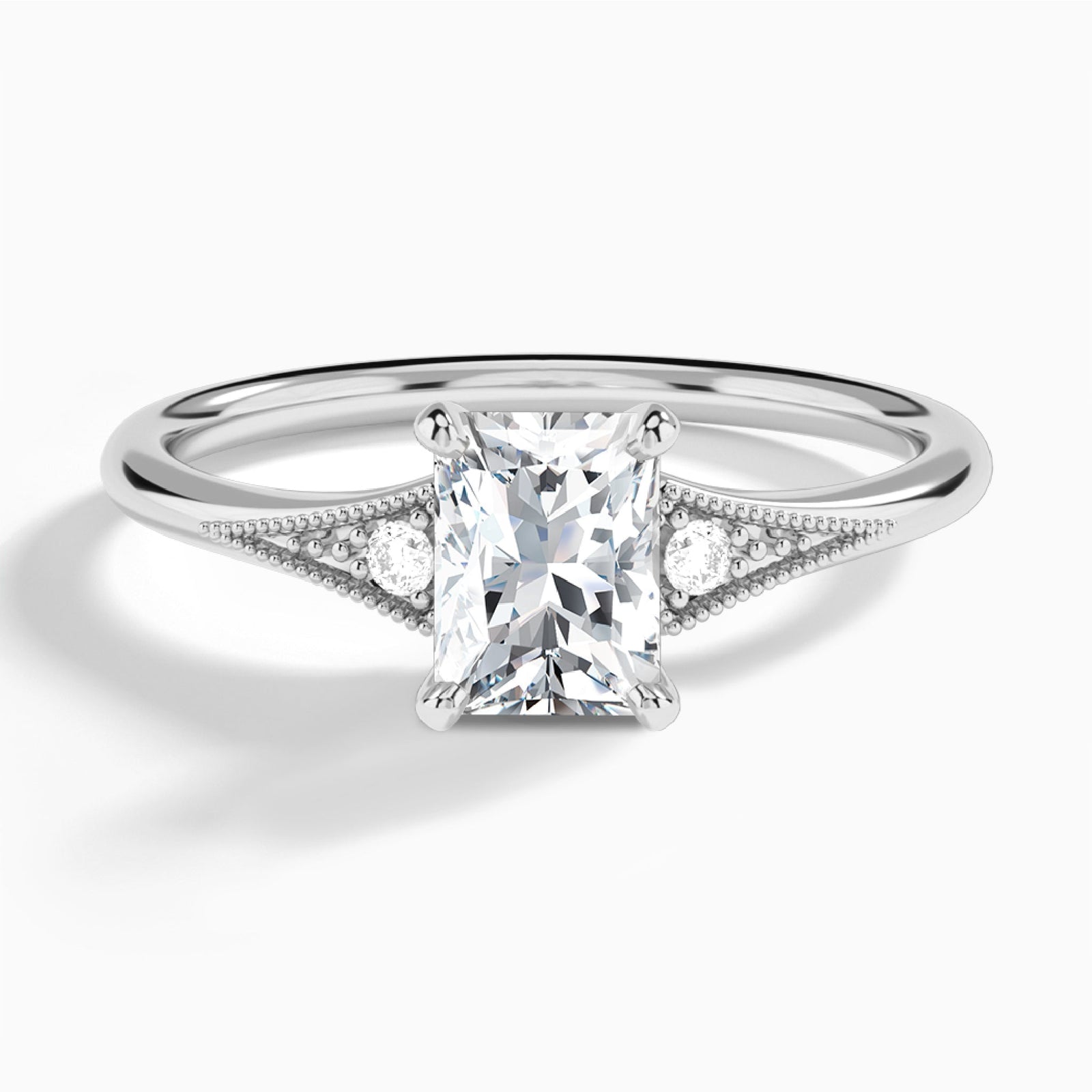 Petite Hudson Milgrain Diamond Engagement Ring