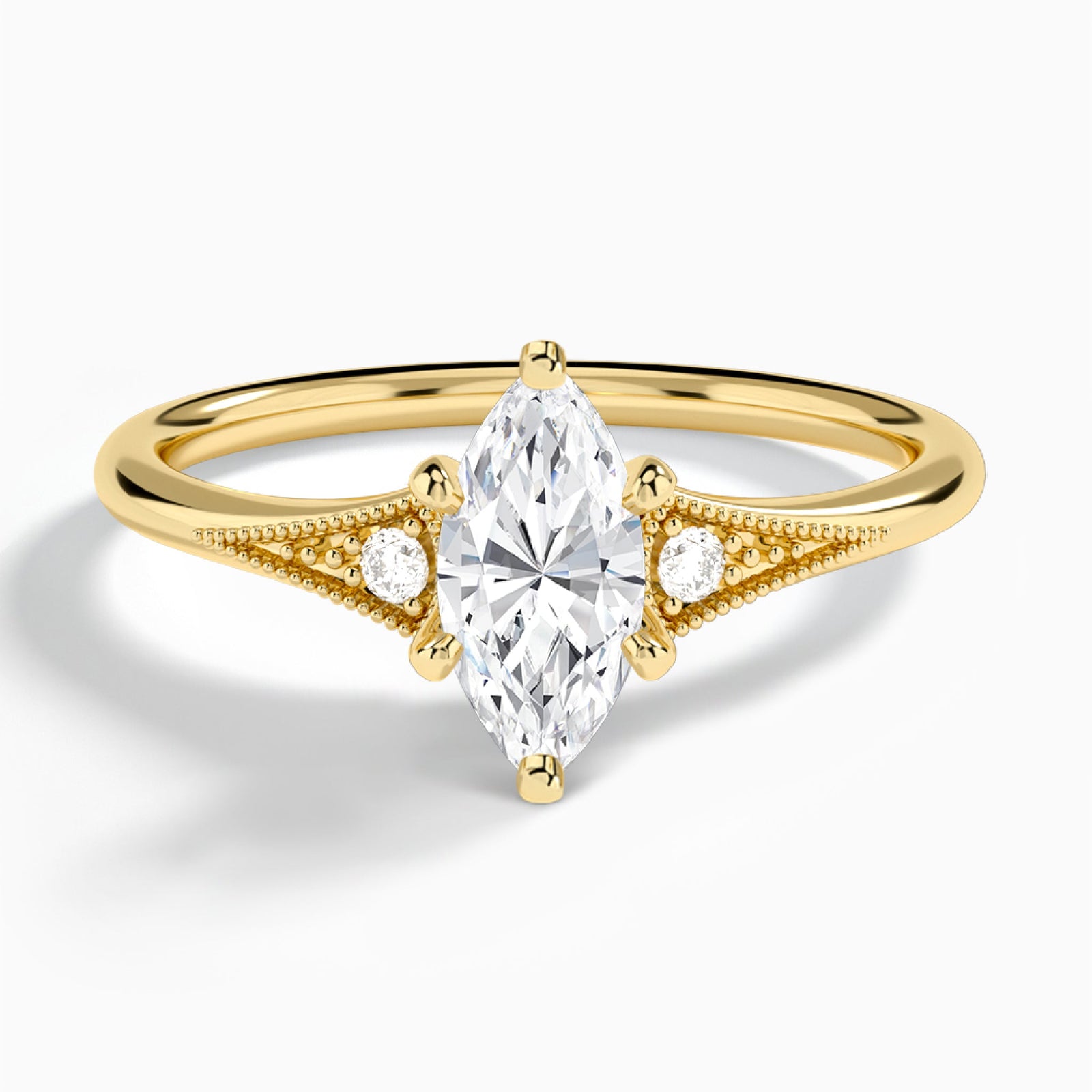 Petite Hudson Milgrain Diamond Engagement Ring