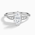 Perfect Fit Three Stone Pear Diamond Engagement Ring