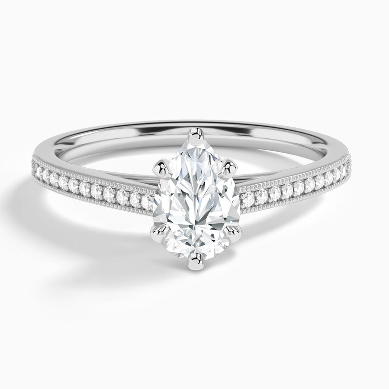 Pear Luxe Hudson Lab Grown Diamond Engagement Ring In Platinum - Lucenjuri