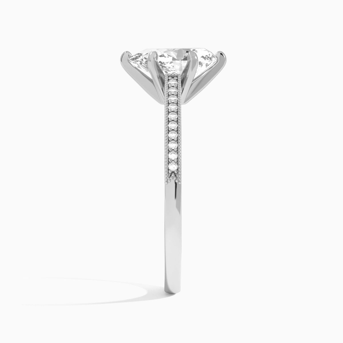 Pear Luxe Hudson Lab Grown Diamond Engagement Ring In Platinum, Side View