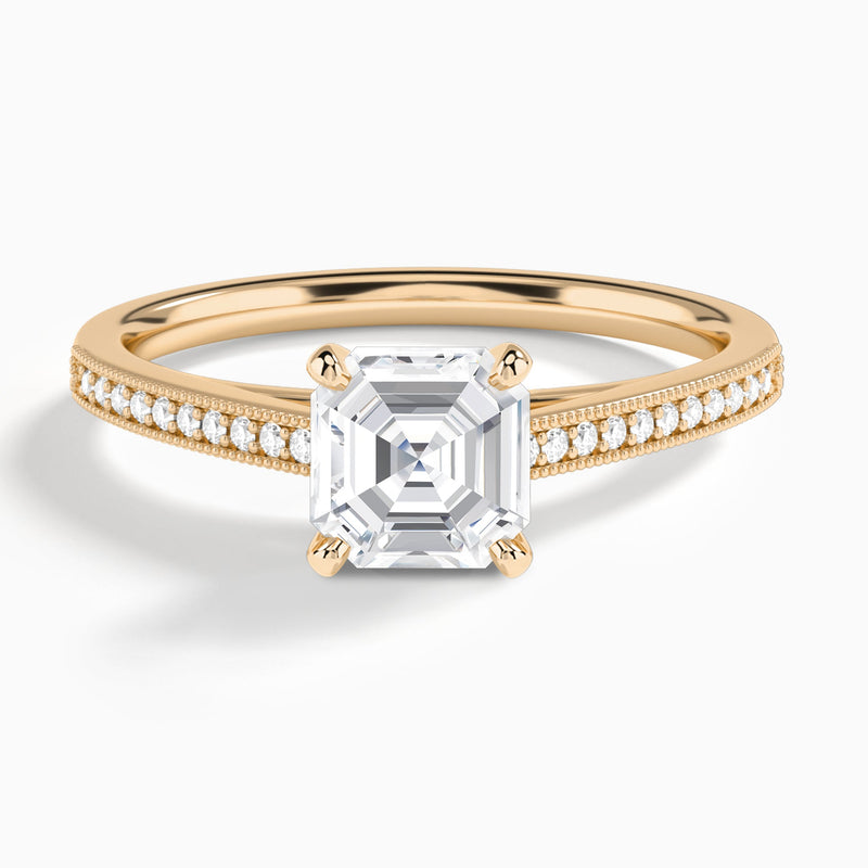 Asscher Luxe Hudson Lab Grown Diamond Engagement Ring In 14K Rose Gold - Lucenjuri