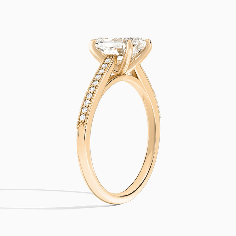 Emerald Luxe Hudson Lab Grown Diamond Engagement Ring In 14K Rose Gold, Angle View