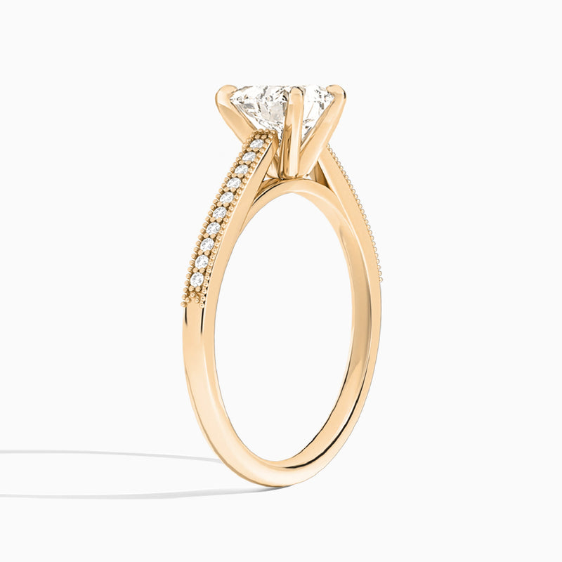 Heart Luxe Hudson Lab Grown Diamond Engagement Ring In 14K Rose Gold, Angle View