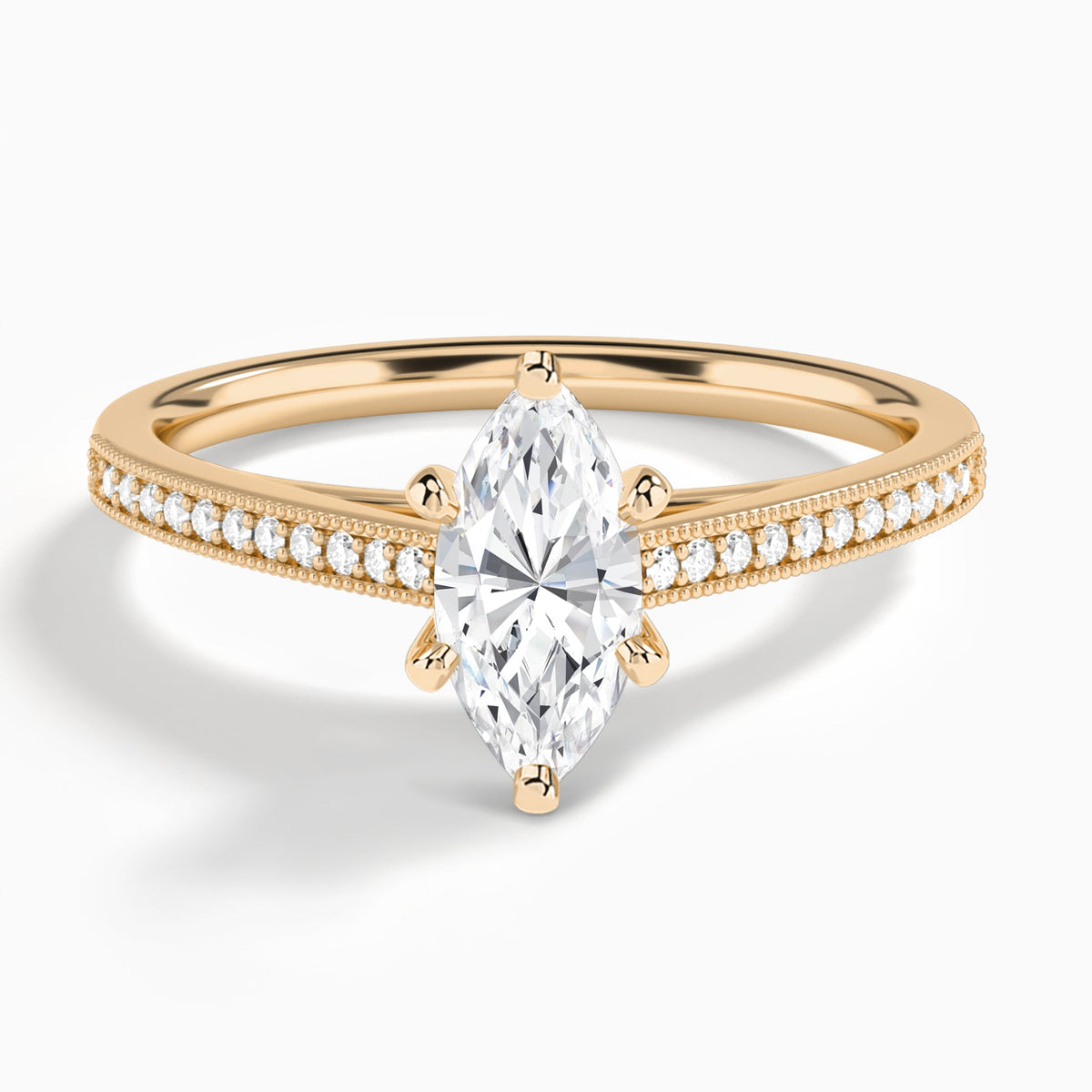 Marquise Luxe Hudson Lab Grown Diamond Engagement Ring In 14K Rose Gold - Lucenjuri