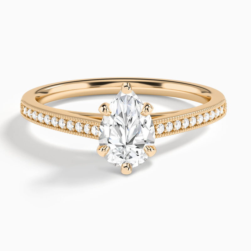 Pear Luxe Hudson Lab Grown Diamond Engagement Ring In 14K Rose Gold - Lucenjuri