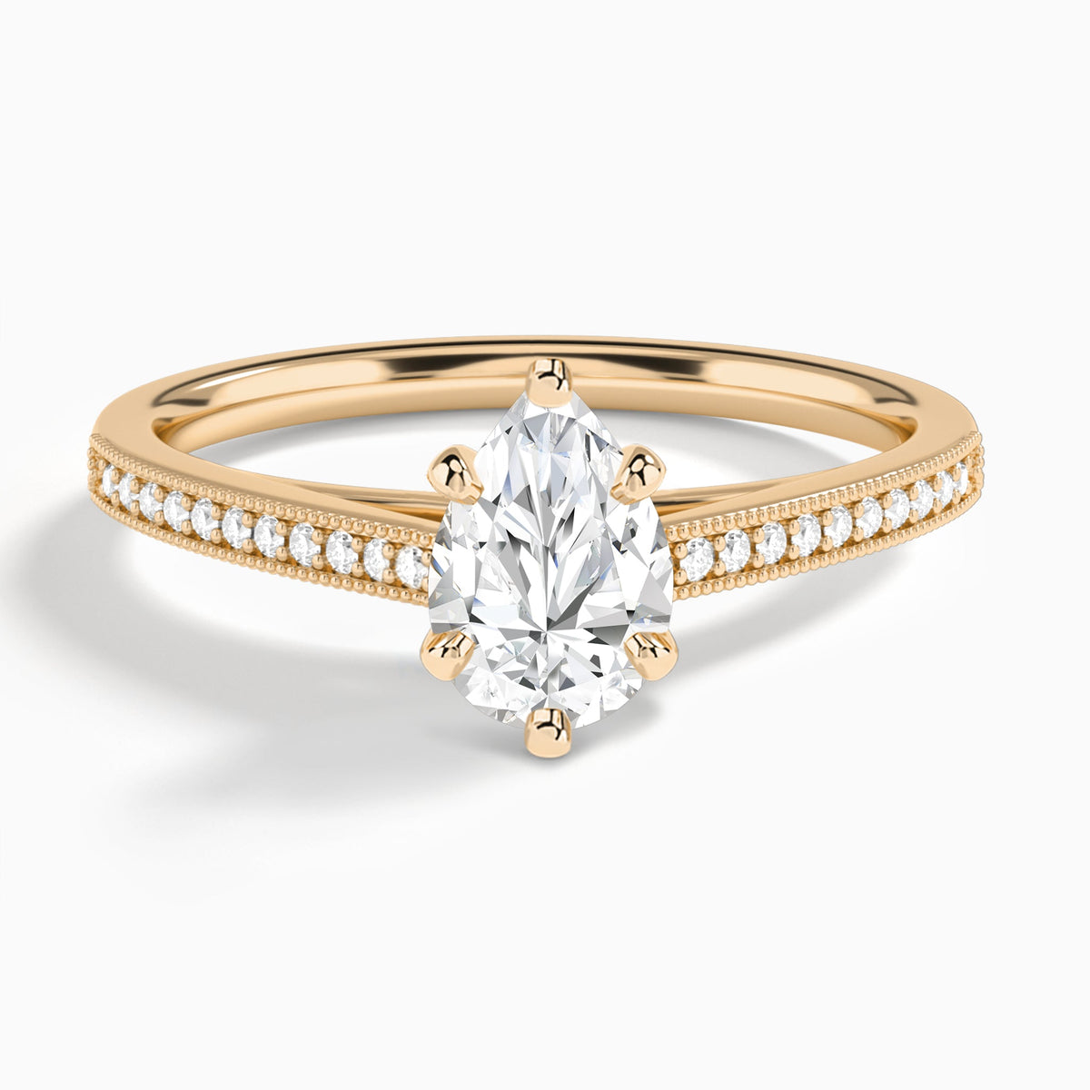 Pear Luxe Hudson Lab Grown Diamond Engagement Ring In 14K Rose Gold - Lucenjuri