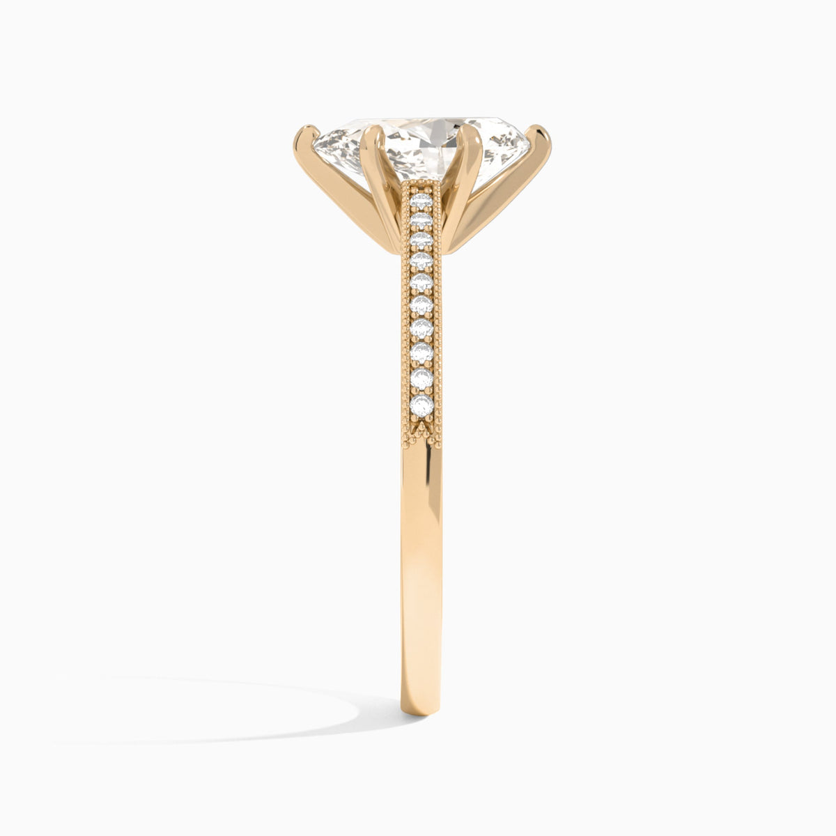 Pear Luxe Hudson Lab Grown Diamond Engagement Ring In 14K Rose Gold, Side View