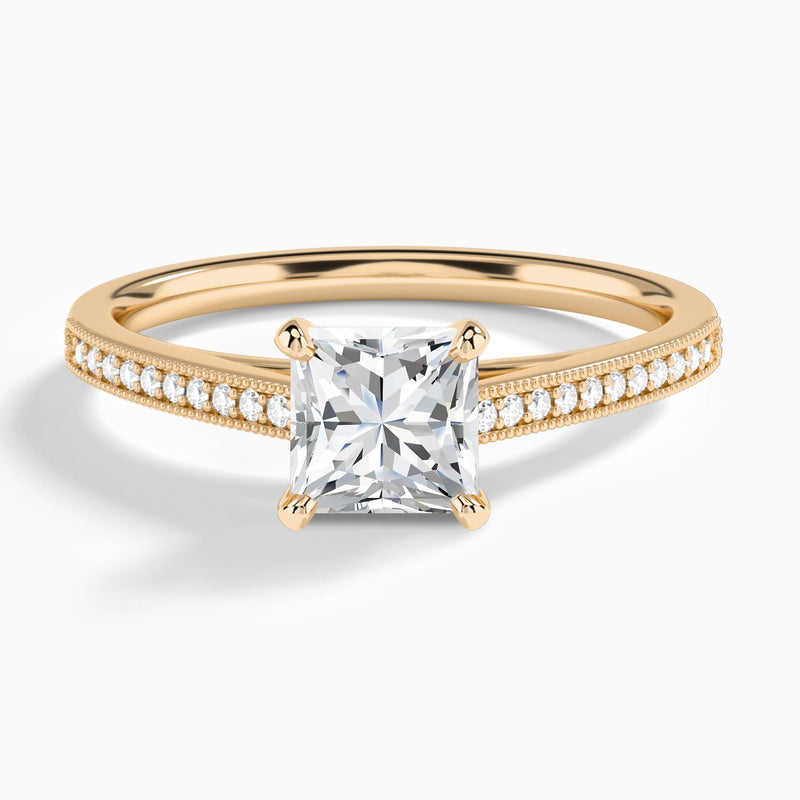 Princess Luxe Hudson Lab Grown Diamond Engagement Ring In 14K Rose Gold - Lucenjuri