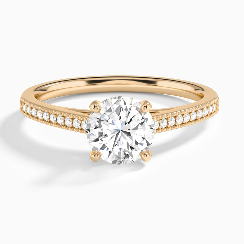 Round Luxe Hudson Lab Grown Diamond Engagement Ring In 14K Rose Gold - Lucenjuri