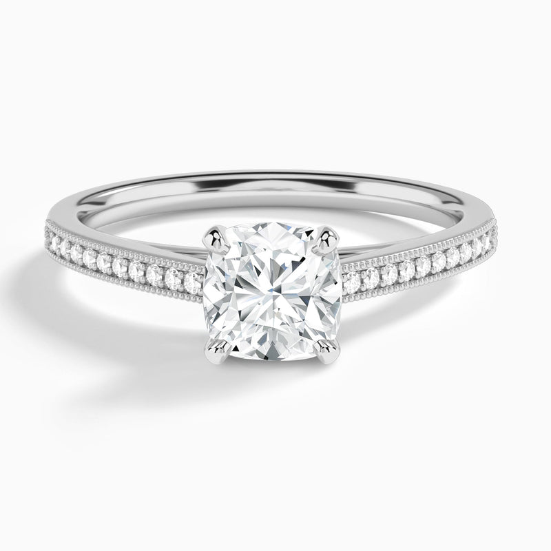 Cushion Luxe Hudson Lab Grown Diamond Engagement Ring In 18K White Gold - Lucenjuri