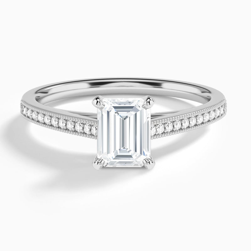 Emerald Luxe Hudson Lab Grown Diamond Engagement Ring In 18K White Gold - Lucenjuri