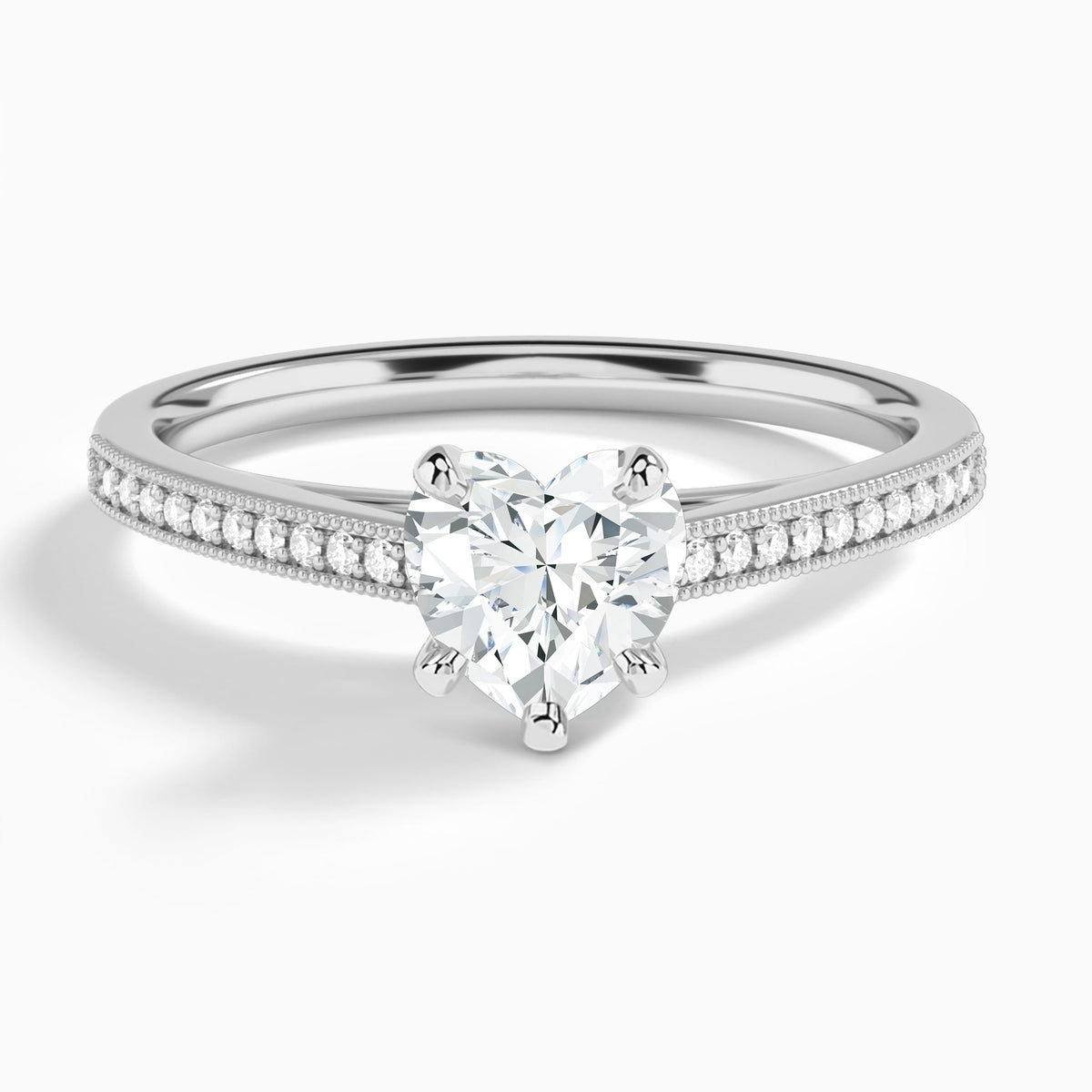 Heart Luxe Hudson Lab Grown Diamond Engagement Ring In 18K White Gold - Lucenjuri