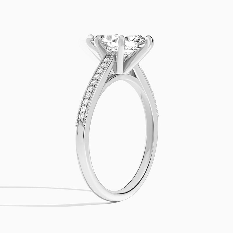 Marquise Luxe Hudson Lab Grown Diamond Engagement Ring In 14K White Gold, Angle View