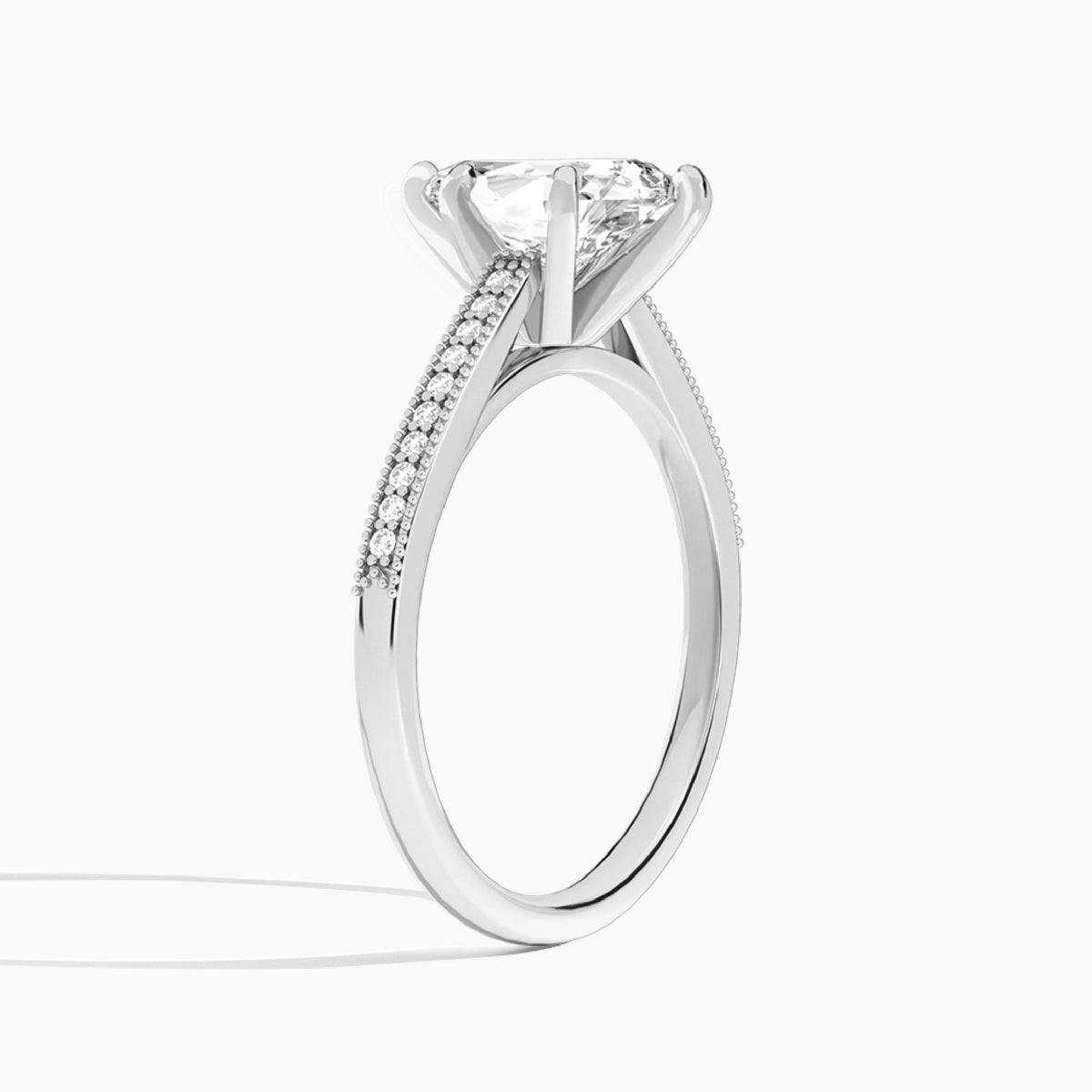Pear Luxe Hudson Lab Grown Diamond Engagement Ring In 14K White Gold, Angle View