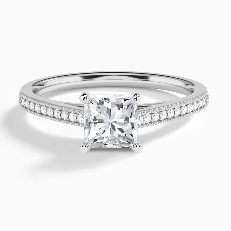 Princess Luxe Hudson Lab Grown Diamond Engagement Ring In 14K White Gold - Lucenjuri