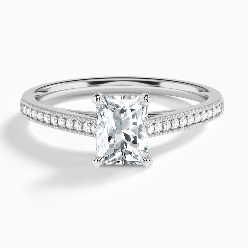Radiant Luxe Hudson Lab Grown Diamond Engagement Ring In 18K White Gold - Lucenjuri