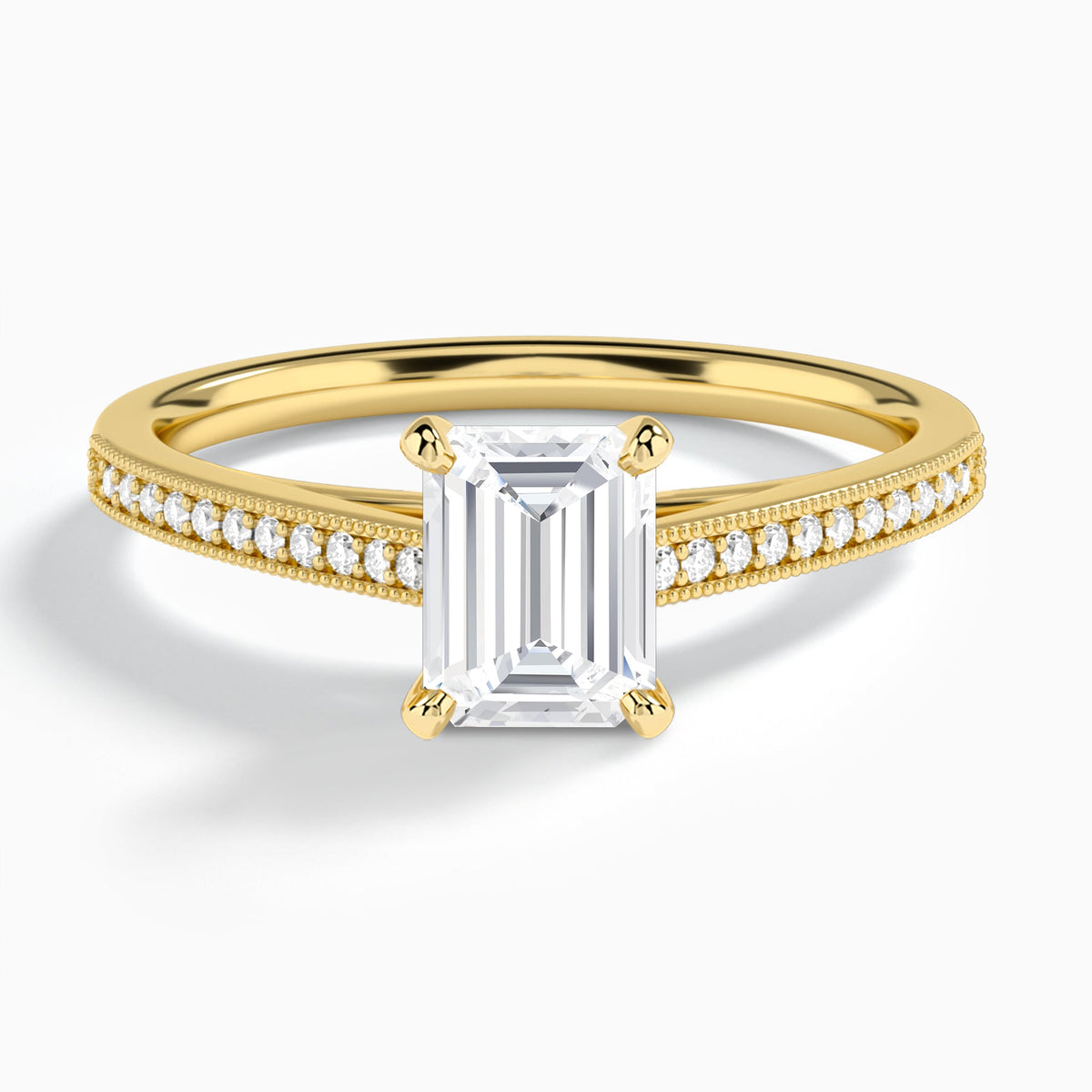 Emerald Luxe Hudson Lab Grown Diamond Engagement Ring In 18K Yellow Gold - Lucenjuri