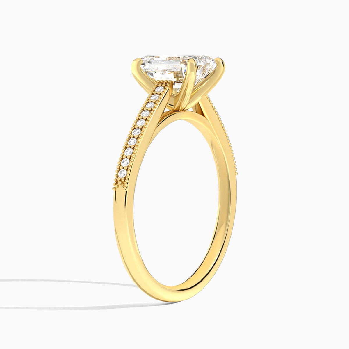 Emerald Luxe Hudson Lab Grown Diamond Engagement Ring In 14K Yellow Gold, Angle View